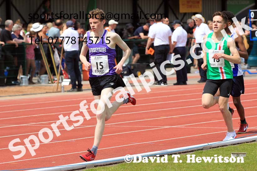 Mens Under-17s 3000 metres, 2022 Northern Inter Counties U17s and U15s Track and Field, York, Thursday, June 2nd. Photo: David T. Hewitson/Sports for All Pics